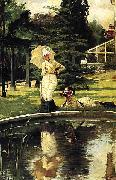 James Joseph Jacques Tissot In an English Garden oil painting artist